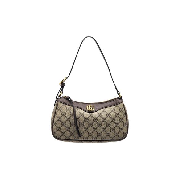 Gucci GG Supreme Monogram Small Ophidia Hobo Shoulder Bag Ebony Beige Brown - Picture 1 of 9